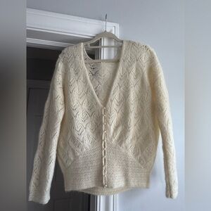 Sézane Dee Dee Jumper Ecru NWT – Wool & Mohair – Chic French Style (Small Flaw)